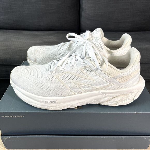 New Balance Fresh Foam X 1080v13 White Metallic Running Shoes Women's Size 13 2E - Picture 2 of 12
